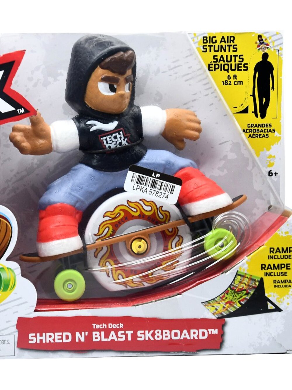 Tech Deck Shred N Blast Motorized Skateboard Toy w/ Ramp Figure Sk8board NEW